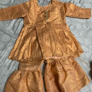 Kids pakistani peach gharara